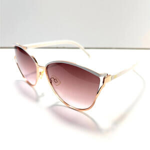 Laundry By Design Fashion Sunglasses Brown Gold Metal Frame Tan Gradient Lenses